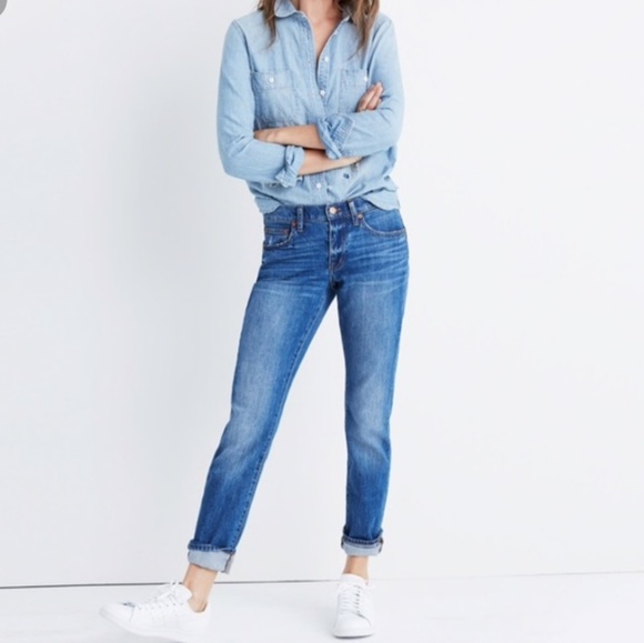 Madewell Denim - EUC Madewell "Slim BoyJean" Distressed Paint Fleck